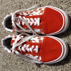 Vans Old Skool red checkered sneakers size men's 6 women's 7.5